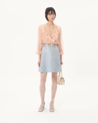 Rochie scurtă din crep brodat Couture Rochie scurtă din crep brodat Couture