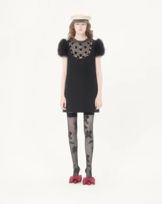 Rochie scurtă din crep brodat Couture Rochie scurtă din crep brodat Couture