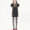 Rochie scurtă din crep brodat Couture Rochie scurtă din crep brodat Couture