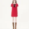 Rochie scurtă din crep brodat Couture Rochie scurtă din crep brodat Couture