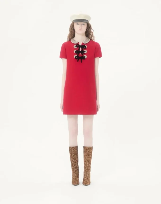 Rochie scurtă din crep brodat Couture Rochie scurtă din crep brodat Couture