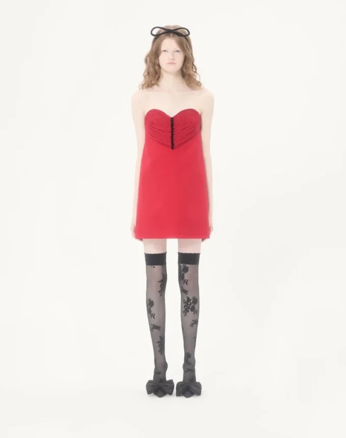Rochie scurtă din crep brodat Couture Rochie scurtă din crep brodat Couture