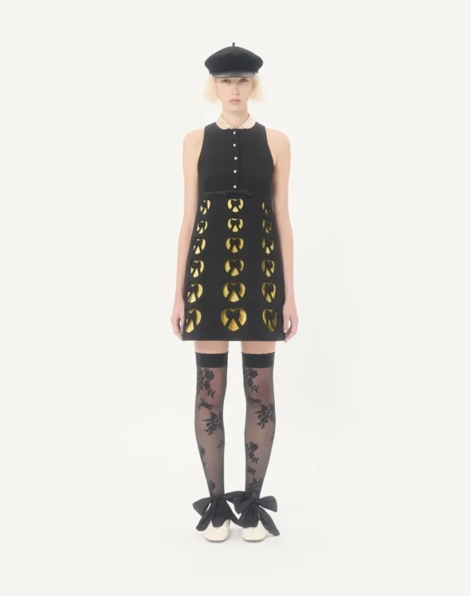 Rochie scurtă din crep brodat Couture Rochie scurtă din crep brodat Couture