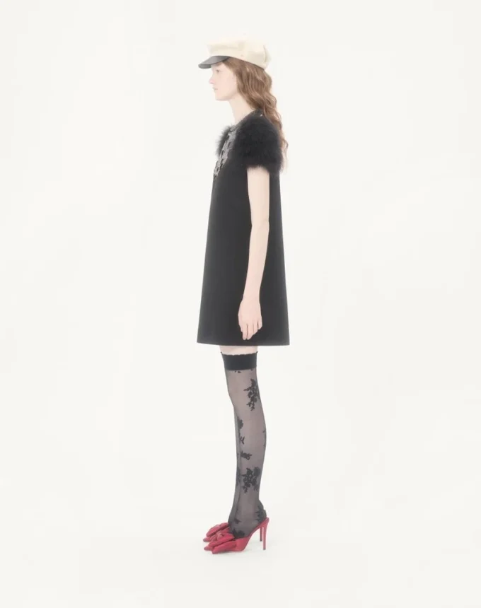 Rochie scurtă din crep brodat Couture Rochie scurtă din crep brodat Couture