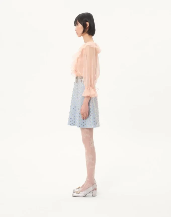 Rochie scurtă din crep brodat Couture Rochie scurtă din crep brodat Couture