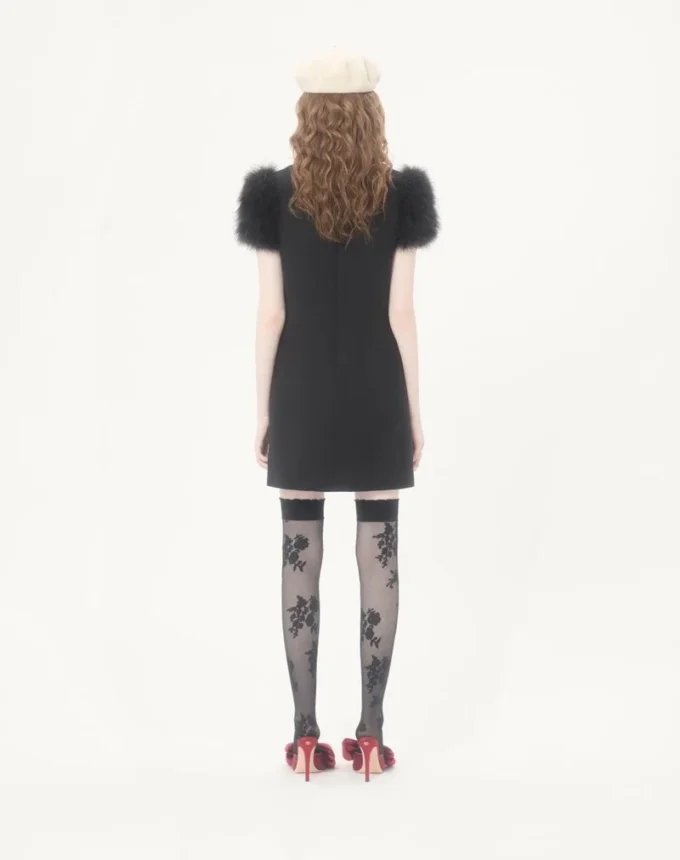 Rochie scurtă din crep brodat Couture Rochie scurtă din crep brodat Couture