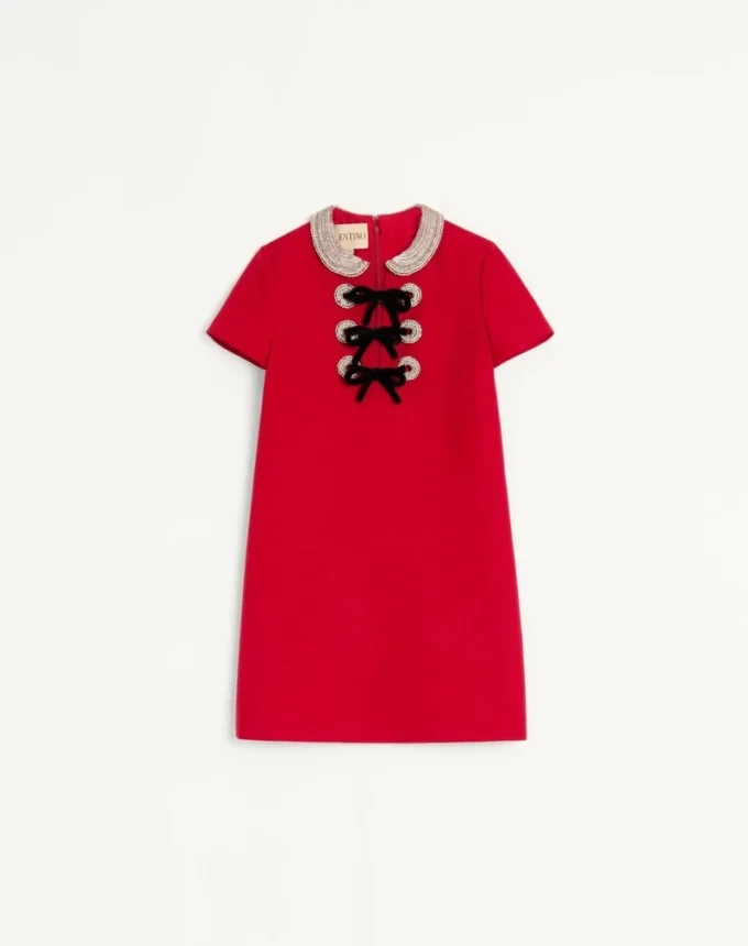 Rochie scurtă din crep brodat Couture Rochie scurtă din crep brodat Couture