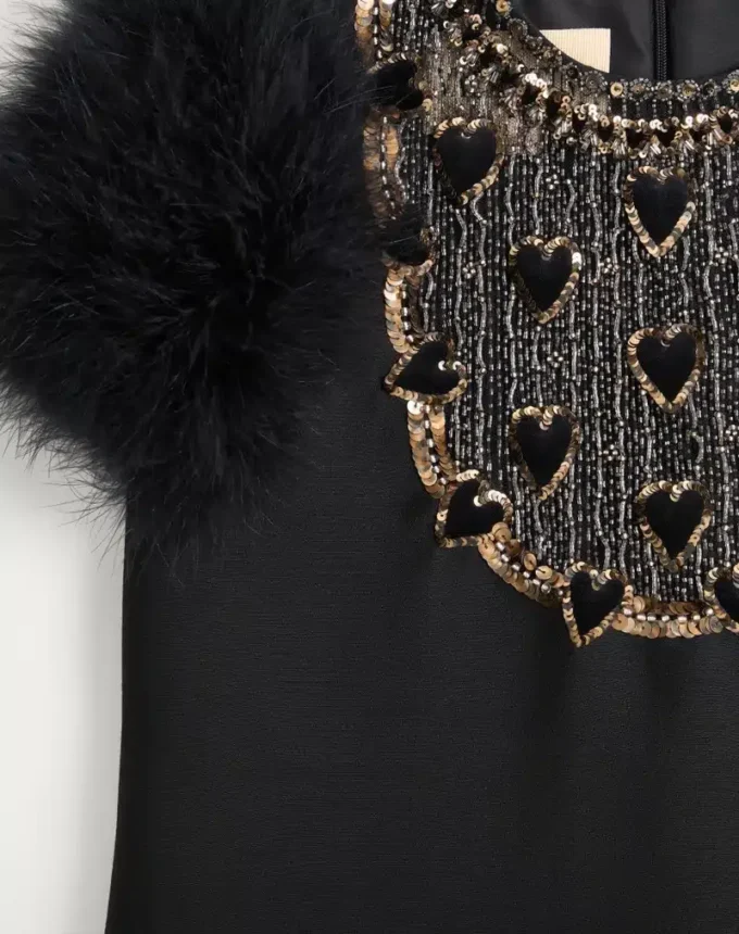 Rochie scurtă din crep brodat Couture Rochie scurtă din crep brodat Couture