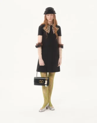 Rochie scurtă din crep couture