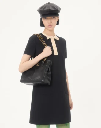Rochie scurtă din crep couture