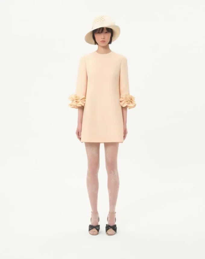 Rochie scurtă din crep couture