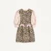 Rochie scurtă din crep couture cu imprimeu animalier Rochie scurtă din crep couture cu imprimeu animalier