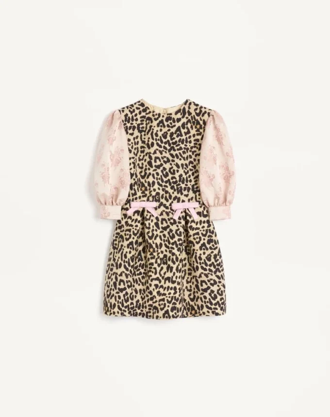 Rochie scurtă din crep couture cu imprimeu animalier Rochie scurtă din crep couture cu imprimeu animalier