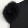 Rochie scurtă din crep couture cu pene Rochie scurtă din crep couture cu pene