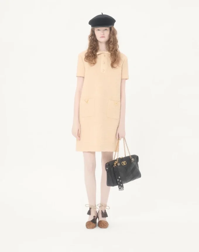 Rochie scurtă din lână cretă Rochie scurtă din lână cretă