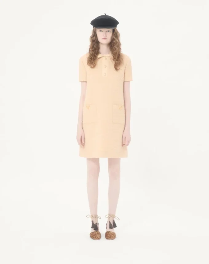 Rochie scurtă din lână cretă Rochie scurtă din lână cretă