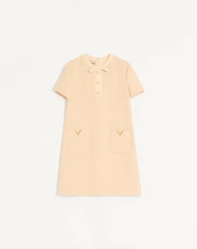 Rochie scurtă din lână cretă Rochie scurtă din lână cretă