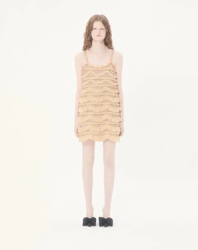 Rochie scurtă din tul brodat Illusione Rochie scurtă din tul brodat Illusione
