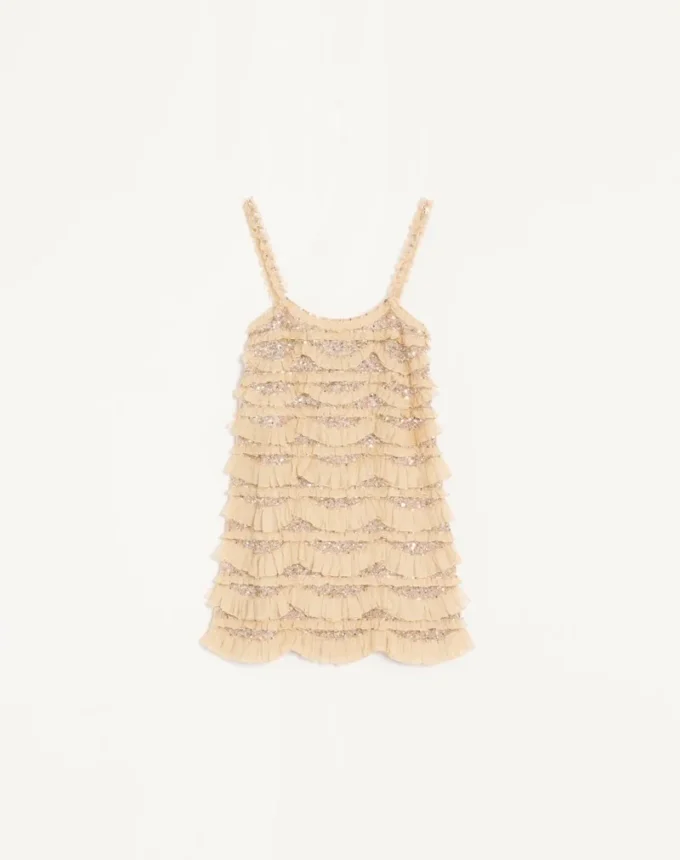 Rochie scurtă din tul brodat Illusione Rochie scurtă din tul brodat Illusione