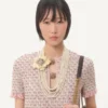 Rochie scurtă din tweed cu panglici brodate Rochie scurtă din tweed cu panglici brodate