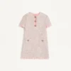Rochie scurtă din tweed cu panglici brodate Rochie scurtă din tweed cu panglici brodate