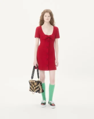 Rochie scurtă din tweed de lână simplu