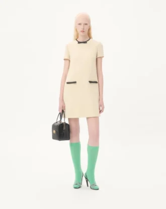 Rochie scurtă din tweed de lână simplu