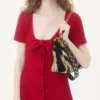 Rochie scurtă din tweed de lână simplu Rochie scurtă din tweed de lână simplu