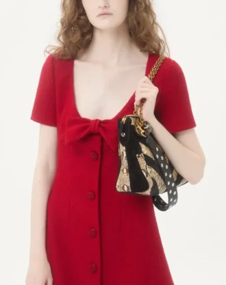 Rochie scurtă din tweed de lână simplu
