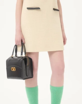 Rochie scurtă din tweed de lână simplu