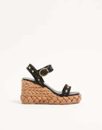 ROCKSTUD WEDGE DIN PIELE DE VIȚEL 100 MM