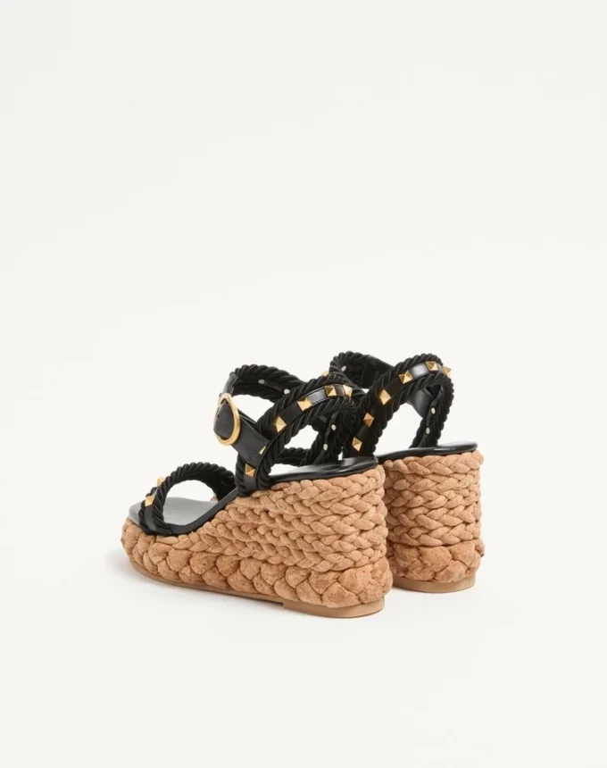 ROCKSTUD WEDGE DIN PIELE DE VIȚEL 100 MM ROCKSTUD WEDGE DIN PIELE DE VIȚEL 100 MM