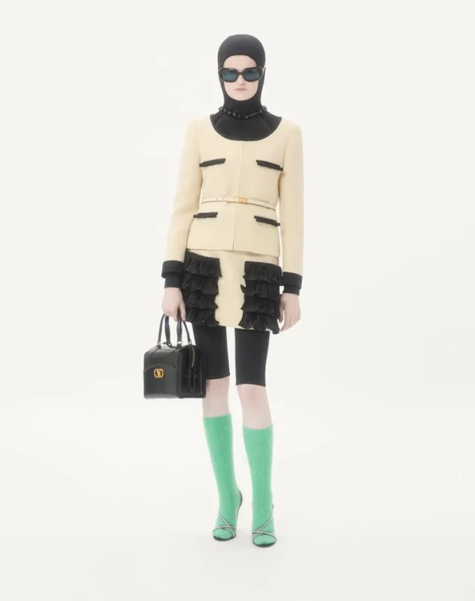 Sacou din lână tweed simplu Sacou din lână tweed simplu