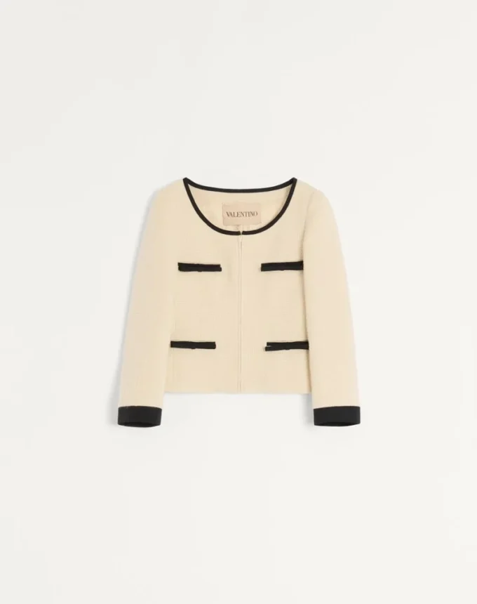 Sacou din lână tweed simplu Sacou din lână tweed simplu