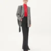 Sacou Valentino cu două rânduri de nasturi din lână Natté Boutonné