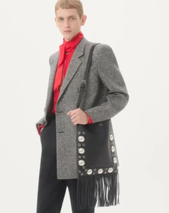 Sacou Valentino cu două rânduri de nasturi din lână Natté Boutonné Sacou Valentino cu două rânduri de nasturi din lână Natté Boutonné