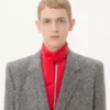 Sacou Valentino cu două rânduri de nasturi din lână Natté Boutonné