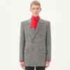 Sacou Valentino cu două rânduri de nasturi din lână Natté Boutonné