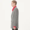 Sacou Valentino cu două rânduri de nasturi din lână Natté Boutonné