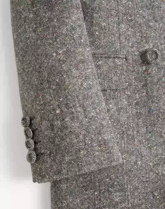 Sacou Valentino cu două rânduri de nasturi din lână Natté Boutonné