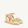 Sandale Bribri din rafie cu broderie florală Sandale Bribri din rafie cu broderie florală