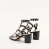 Sandale cu baretă la gleznă Rockstud din piele de vițel 60 mm