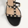 Sandale cu baretă la gleznă Rockstud din piele de vițel 60 mm