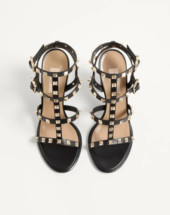 Sandale cu barete Rockstud 90 mm