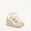 Sandale cu platformă din piele de vițel Rockstud cu curele 95 mm Sandale cu platformă din piele de vițel Rockstud cu curele 95 mm