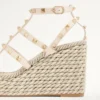 Sandale cu platformă din piele de vițel Rockstud cu curele 95 mm Sandale cu platformă din piele de vițel Rockstud cu curele 95 mm