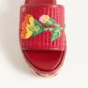 Sandale cu platformă din rafie Bribri cu broderie florală 65 mm Sandale cu platformă din rafie Bribri cu broderie florală 65 mm