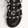 Sandale cu platformă și curea la gleznă Rockstud din piele de vițel 95 mm Sandale cu platformă și curea la gleznă Rockstud din piele de vițel 95 mm