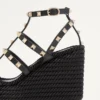Sandale cu platformă și curea la gleznă Rockstud din piele de vițel 95 mm Sandale cu platformă și curea la gleznă Rockstud din piele de vițel 95 mm