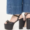 Sandale cu platformă Panthea din piele de capră 125 mm Sandale cu platformă Panthea din piele de capră 125 mm